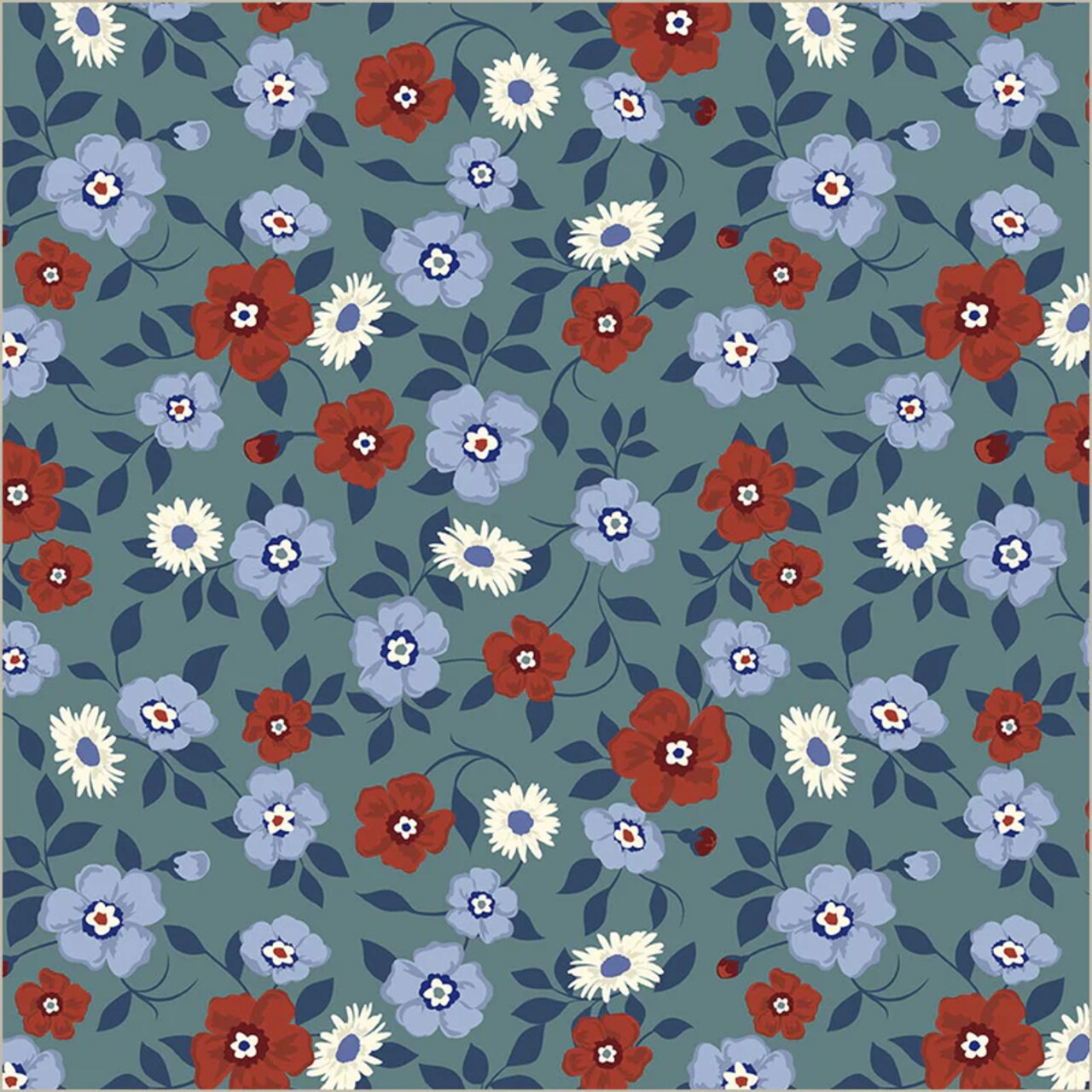 Fabric Windham Spruce Vining Blooms Front Porch by the Quarter Yard 54860-3